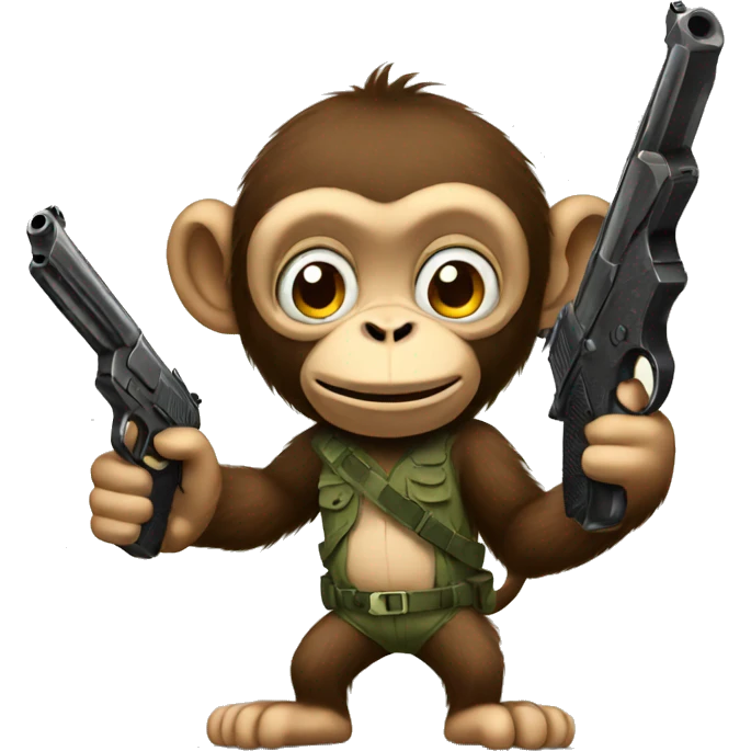 Monkey with pistol emoji