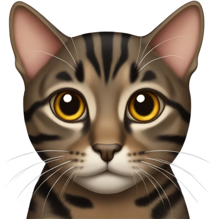 Black brown tabby cat emoji