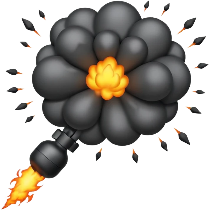 small bomb with black smoke emoji