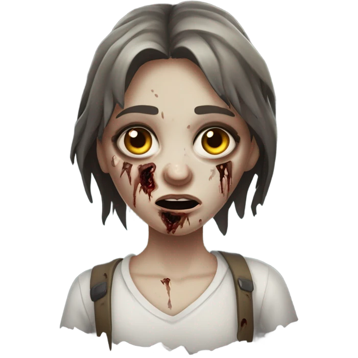 brown hair zombie girl emoji