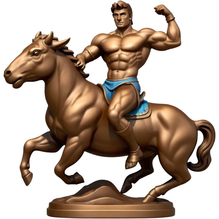 Bronco sitting on buffalo emoji