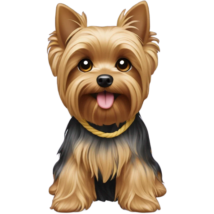 Yorkie dog playing with rope toy emoji