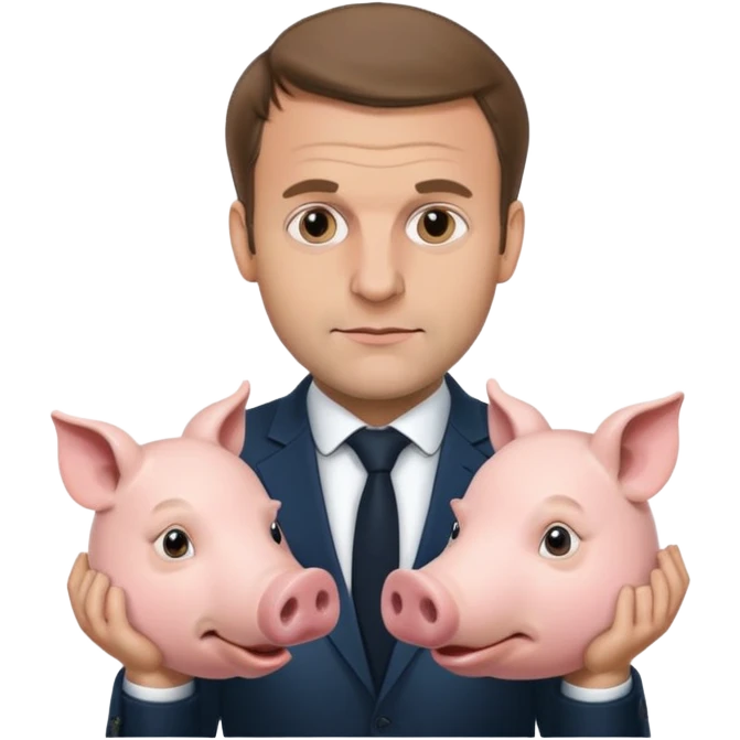 Macron tête de cochon  emoji