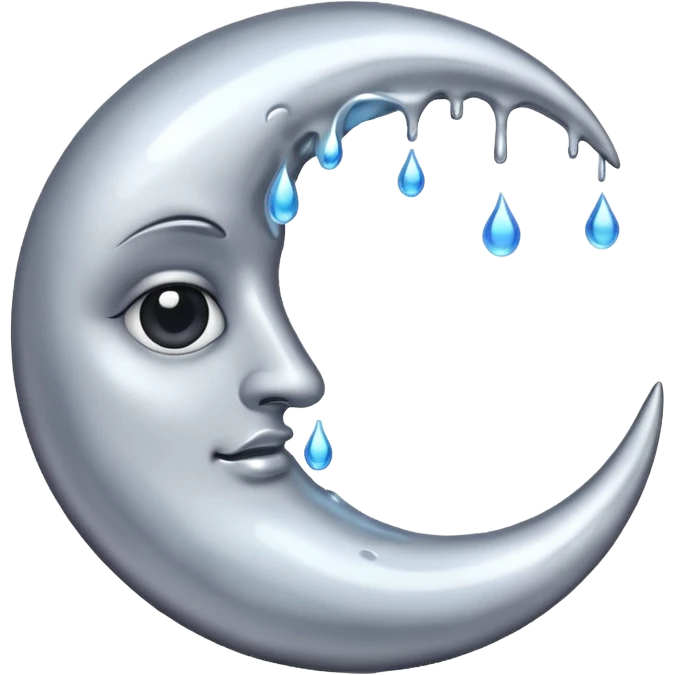 Mealting waning crescent moon emoji