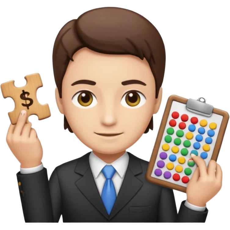 aUDITOR with spreadsheet emoji, ADD A puzzle and a Balance for accounting emoji