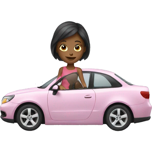 Girl with car emoji