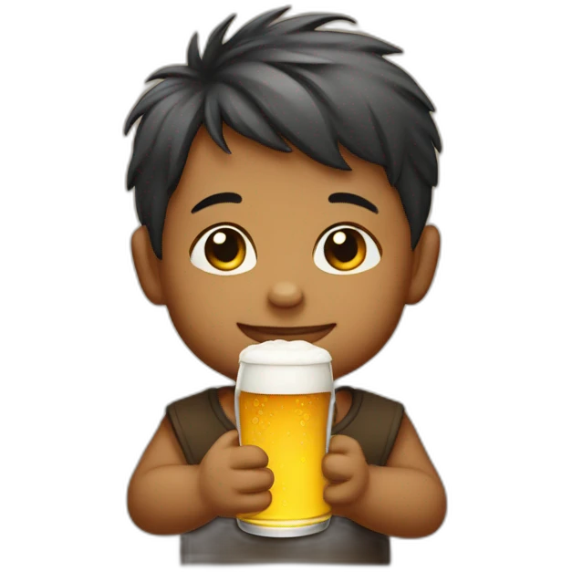 baby boy holding a beer emoji