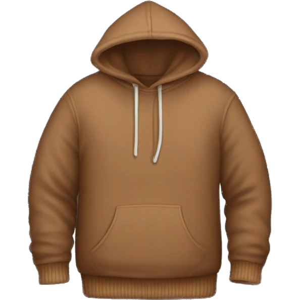 Cozy brown hoodie with a text “sweater weather” emoji