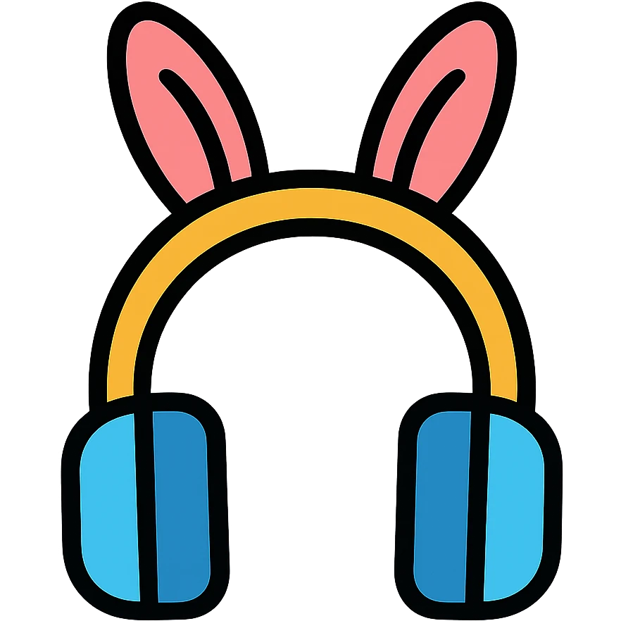 headphones with rabbit ears on top emoji