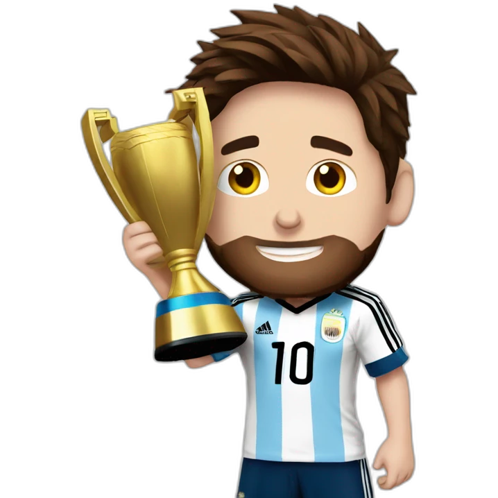 messi con la copa del mundo con argentina emoji
