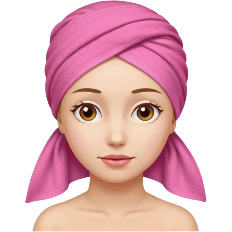 Woman with pink towel on head emoji
