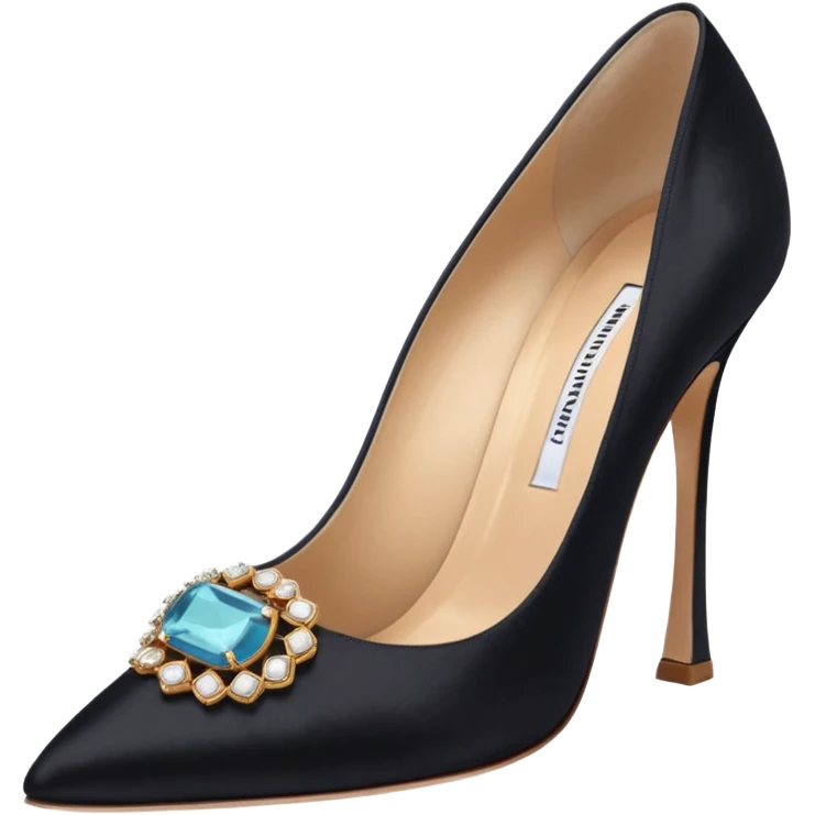 manolo blahink 90's satin pump add the jewelry to the front emoji