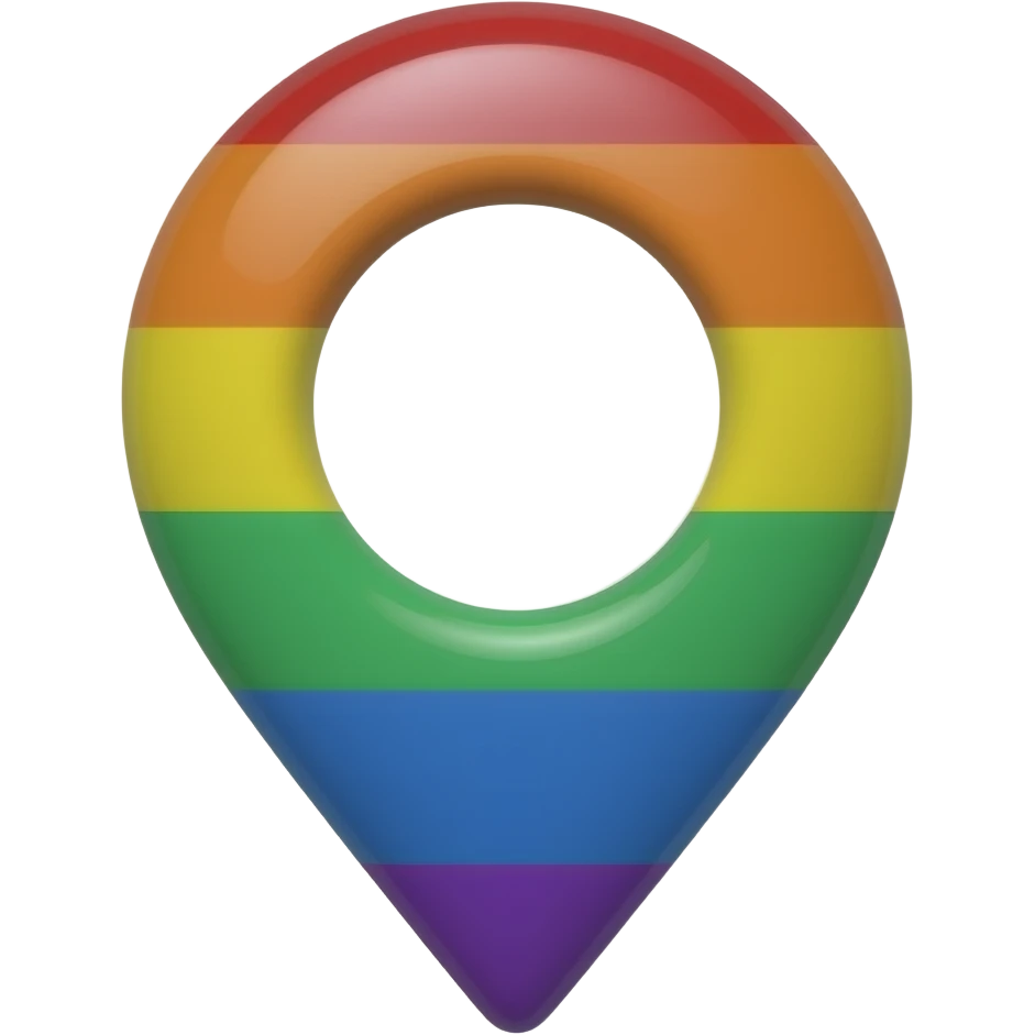 rainbow coloured location pin emoji