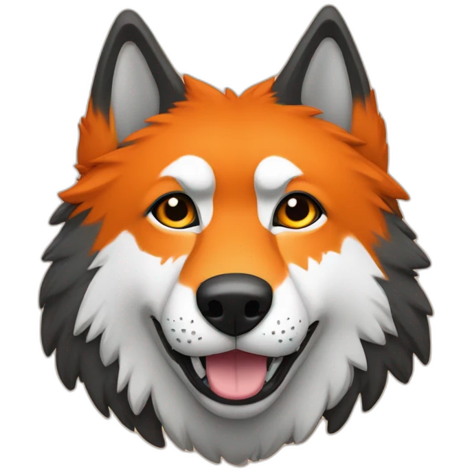 loup au foot en orange et noir emoji