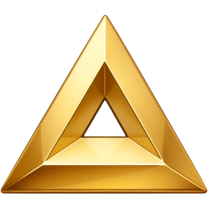 A golden triangle shap V in the middle emoji