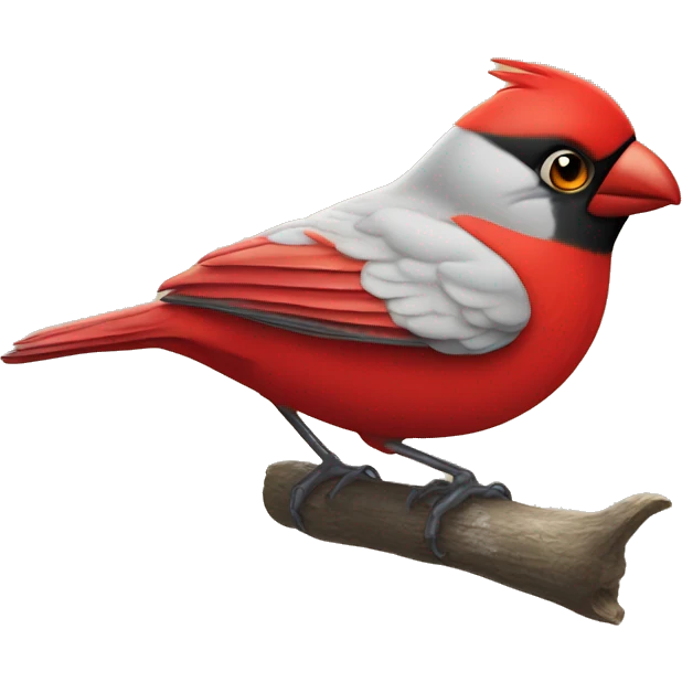 cara de un pájaro cardenal rojo emoji