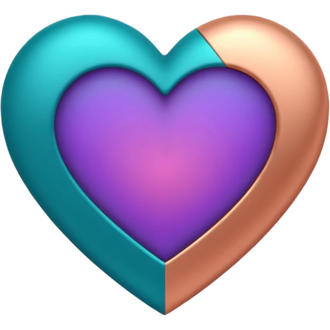 I need a teal, orange , purple, and rose gold Heart emoji  emoji