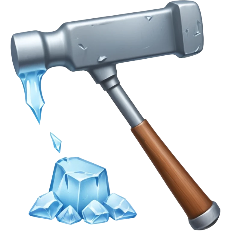 an ice and a big hammer, means break the ice emoji