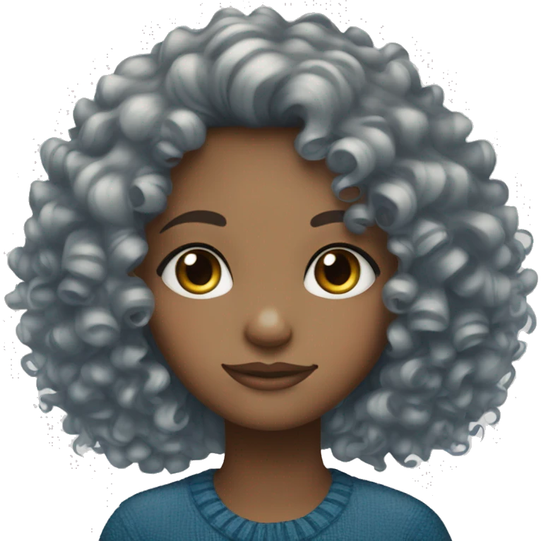 Curly hair blue eye girl Christmas  emoji