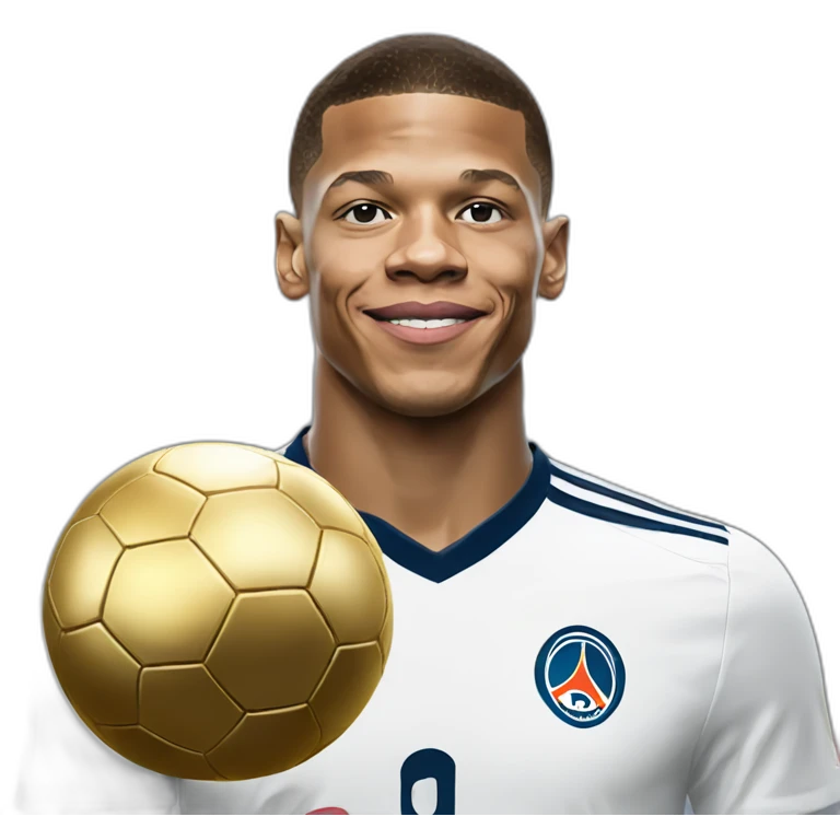 Kylian Mbappé with the golden ball emoji