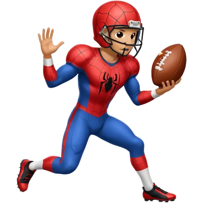 Spiderman playing football emoji