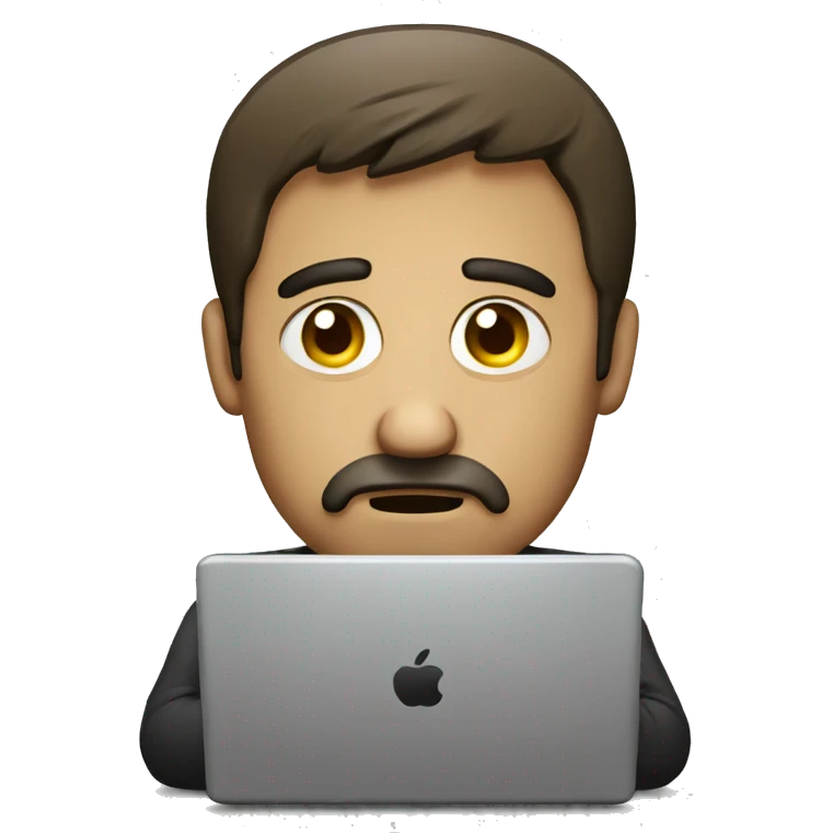 sad man italian with laptop emoji