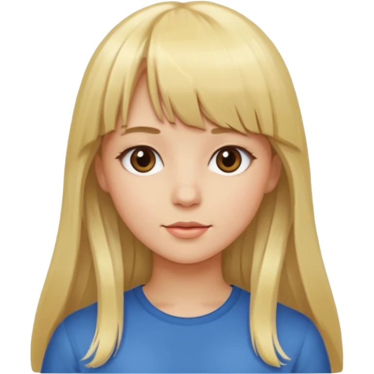 girl with long blonde hair and bangs  emoji