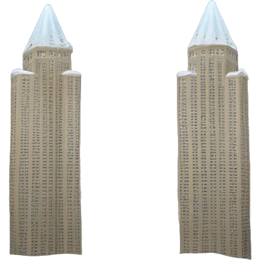 twin towers with christmas hat emoji