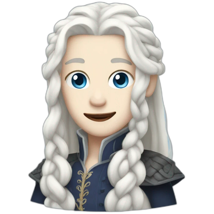 pale androgynous royal vampire with long white hair in a braid over his shoulder and light blue eyes emoji