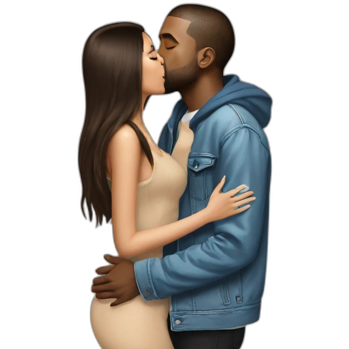 Kanye West kisses Madison Beer emoji