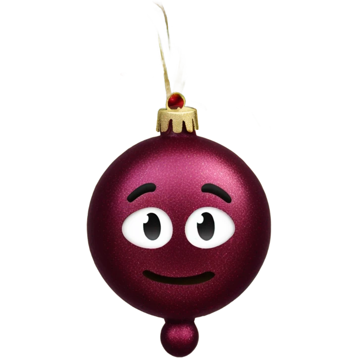 Antique Burgundy giltter chirstmas ornament emoji
