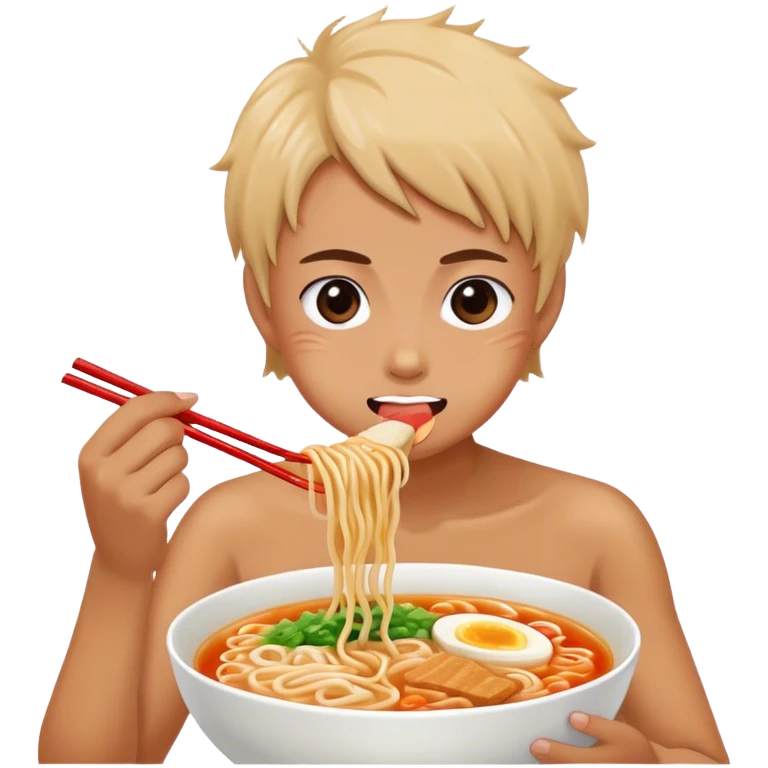 Me in Japan eating ramen emoji