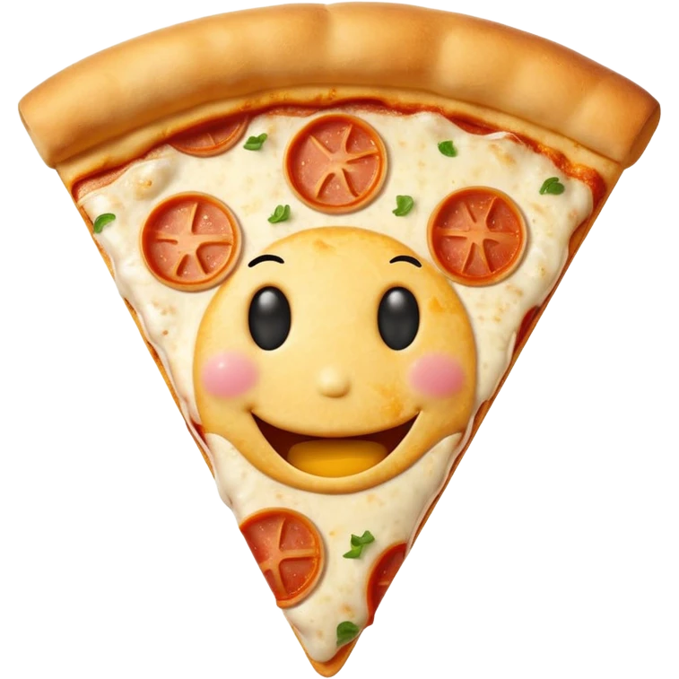 A pizza slice emoji with a smiley face emoji