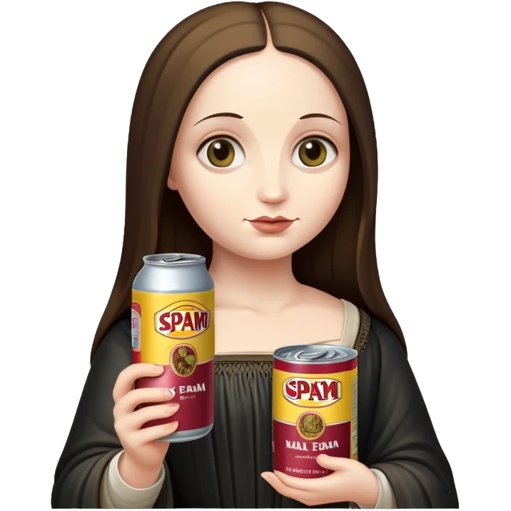 gothic monalisa holding spam meat can emoji