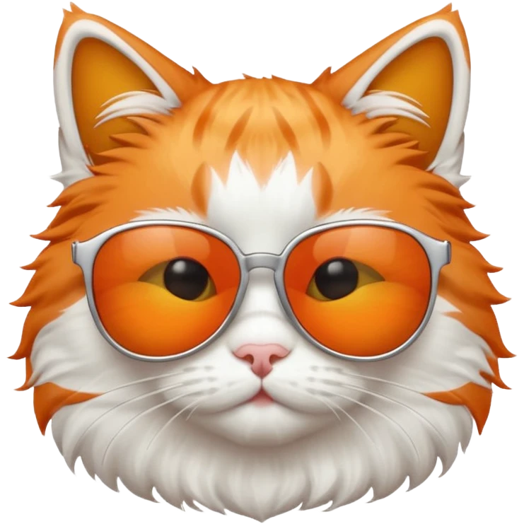 White and orange Cat with sunglasses emoji