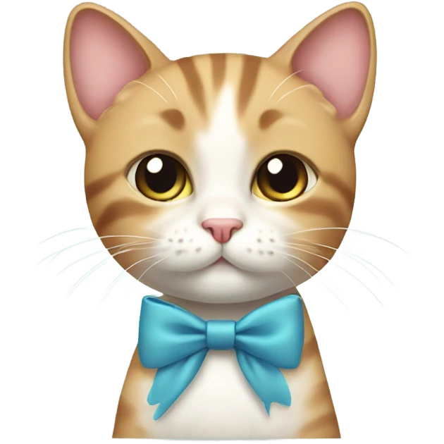 cute cat wearing a bow emoji