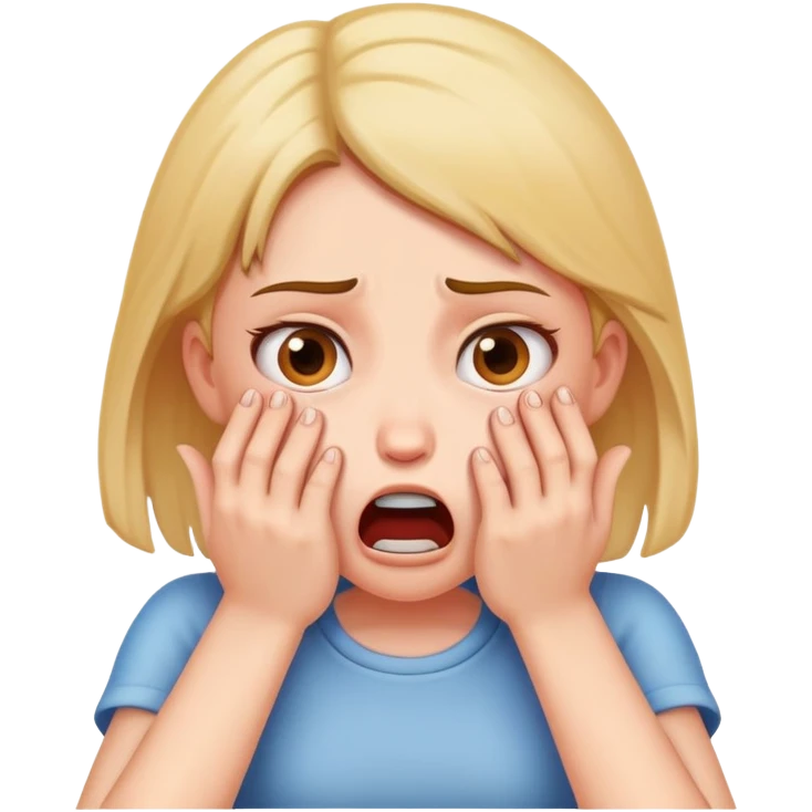 girl choking herself with her hands angrily emoji