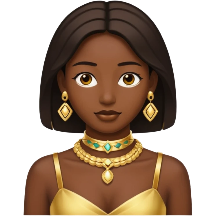 Neck traditional gold choker and gold bangel emoji