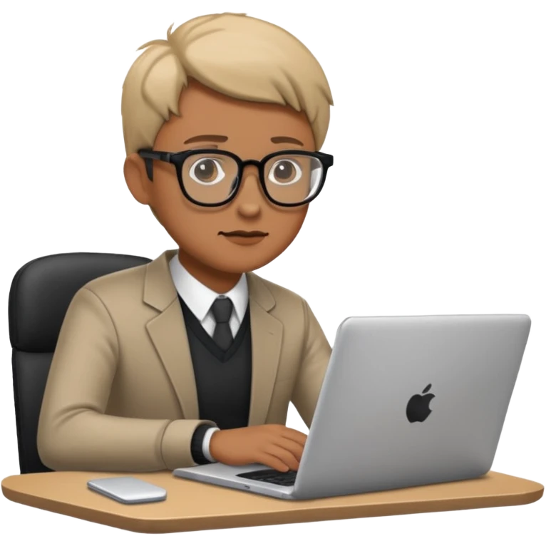 person work on the laptop and sit at the desk emoji