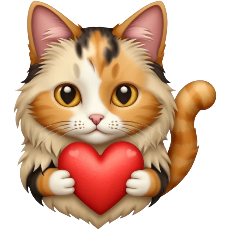 beige heart with cat emoji