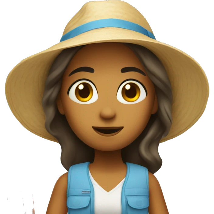Girl tourist at the beach emoji