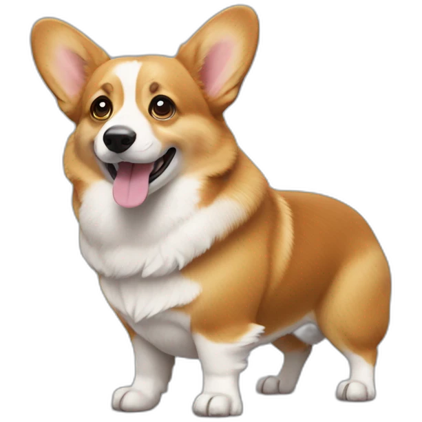 corgi sits on its hind legs like a gopher emoji