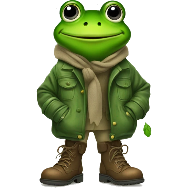 Frog wearing boots emoji