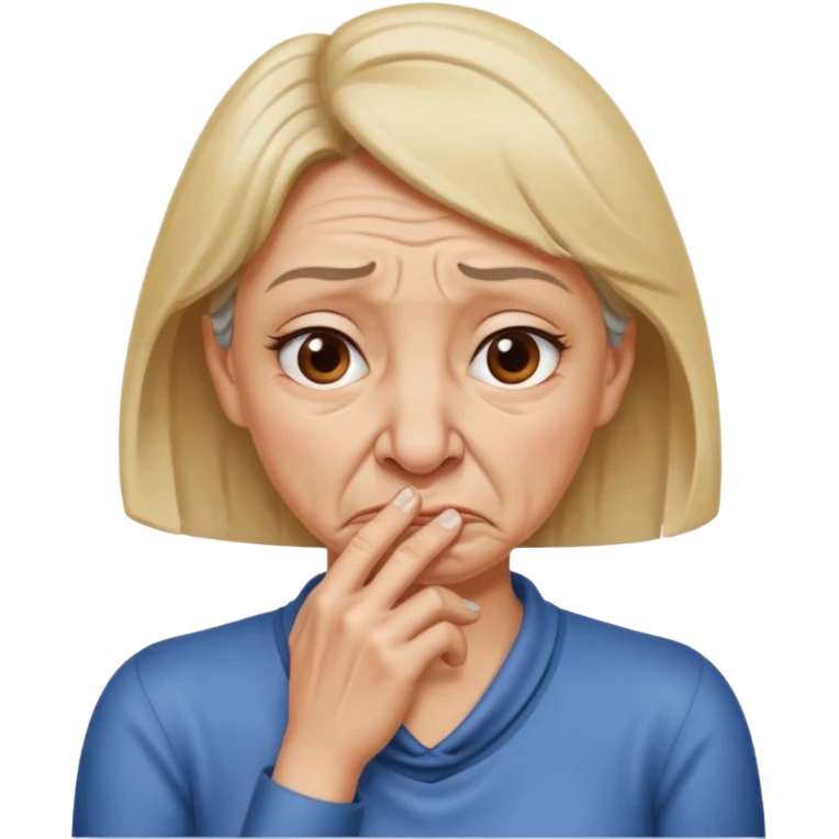 create a woman that is holding her neck because she is smelling something bad emoji
