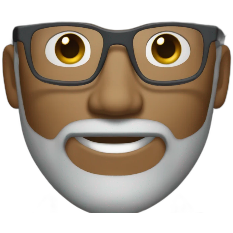 40 year old man with browline glasses, grey hair and a goatee emoji