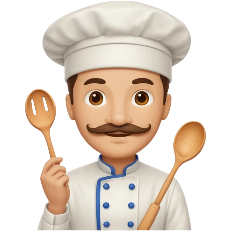 chef emoji, with a mustache emoji