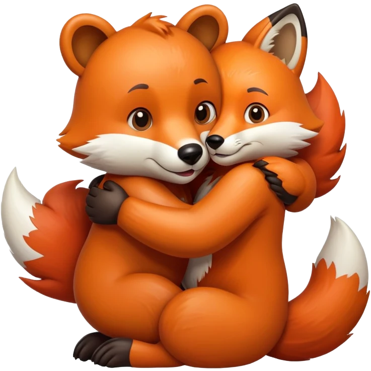Bear hug a fox emoji