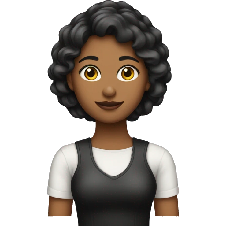 mujer joven con pelo negro lacio y piel clara emoji