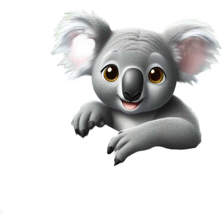 Koala hanging out of car emoji