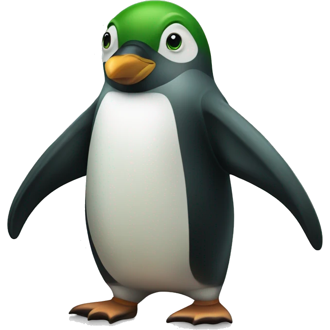 green friendly pinguin emoji